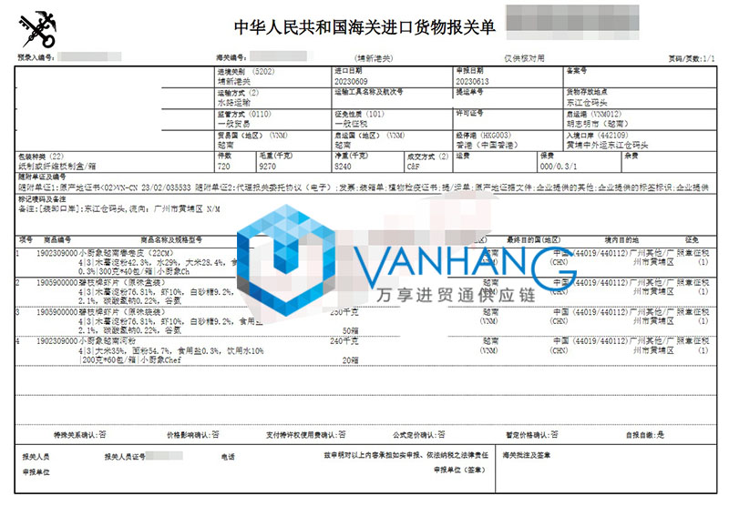 越南春卷皮進(jìn)口清關(guān)資料